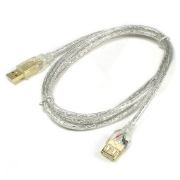 Coms USB 고급형 연장 케이블 1.8m 투명 GOLD