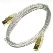 Coms USB 고급형 케이블(A/A), 1.8m 투명 GOLD