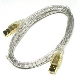 Coms USB 고급형 케이블(A/A), 1.8m 투명 GOLD