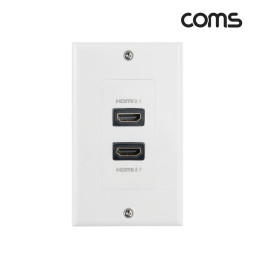 Coms HDMI 월 플레이트 v2.1 2포트 벽면 벽부 판넬 매립 설치 Wall Plate