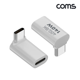 Coms USB Type C 연장 젠더 MF C타입 140W 40Gbps UHD 8K@60Hz 꺾임 상하향 90도