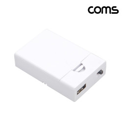 Coms 건전지 AA 3ea 비상충전 케이스 USB 전원 On/Off스위치