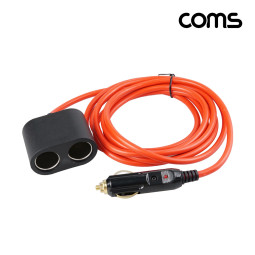 Coms 차량용 시가 Y형 분배기, 케이블, 2분배, 시가잭(시거잭), 3m