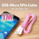 Coms USB/Micro USB(B) 케이블(LED) Dark Pink