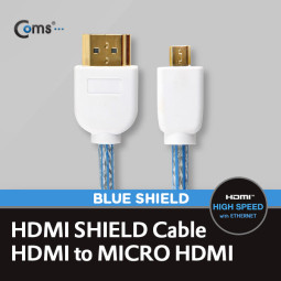 Coms HDMI/HDMI(Micro) 케이블, 투명/청색