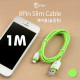 Coms IOS 8핀 (8Pin) 슬림형 케이블 1M, Green