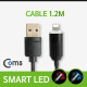 Coms USB/Lightning 8P 케이블, LED(완충알림), Black, 1.2M