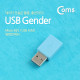 Coms USB 젠더- Micro B(F)/A(M) 양면 컨넥터, Sky Blue