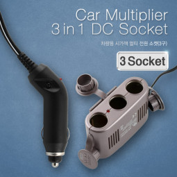 Coms 차량용 시거잭 멀티 전원 소켓 3구 - 1.3m 케이블 [MW230]
