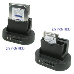 Coms USB 도킹 홀더(SATA 2Port), eSATA지원, 카드리더겸용
