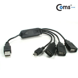 Coms USB2.0 4포트 허브 - 문어발 형태, 미니 5핀 단자