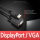 Coms 디스플레이포트(M) to VGA(M) 케이블 1.8M 블랙/DP/DisplayPort