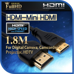Coms HDMI-Mini HDMI 케이블 1.8m/V1.4, HDMI에서 미니 HDMI로