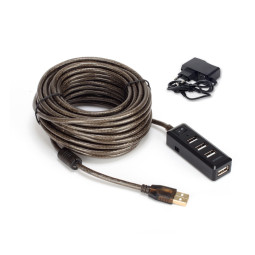 DA-UE2410PW 다모일 USB2.0 리피터 10m (4포트 USB허브 내장형 5V2A아답타포함) USB연장