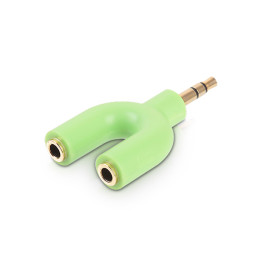 DA-ST Y 1323 (Green) 다모일 3극 스테레오  Y 형 젠더 그린 / 골드도금 스테레오 스피커 이어폰 젠더