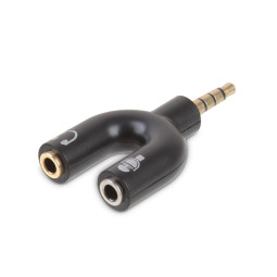 DA-ST Y 1423MH (Black) 다모일 4극 스테레오  Y 형 3극변환 젠더 블랙 / 골드도금 스테레오 스피커 마이크 젠더