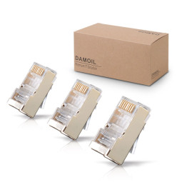 DA-RJ45-SP6 다모일 RJ-45 기가 플러그 Cat.6 STP 케이블제작용 GOLD도금