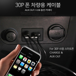 Coms IOS 차량용 USB 케이블 - AUX + IOS 30핀