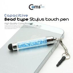 Coms 터치펜 정전식(구슬형) / 청색, 이어마개