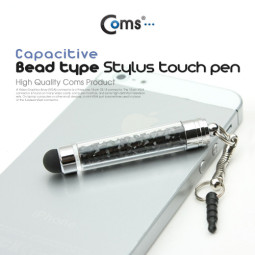 Coms 터치펜 정전식(구슬형) / 검정, 이어마개