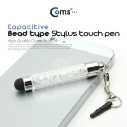 Coms 터치펜 정전식(구슬형) / 흰색, 이어마개
