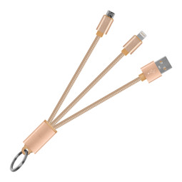 NEXT-1522KLM USB to 라이트닝8핀 + Micro 5pin 충전/데이터 케이블 10cm