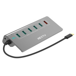 C타입 유전원 6포트 USB허브 +고속충전 USB3.2 GEN2 10G XT1301056