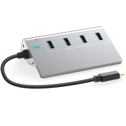 C타입 무전원 4포트 USB허브 USB3.2 GEN2 10G 알루미늄 XT1301063