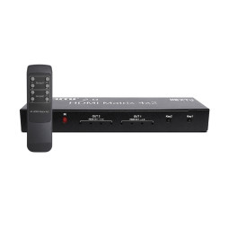 HDMI 4K 60HZ 4:4:4 매트릭스 스위치 입력 4포트 출력 2포트 다운스케일링 지원 HDCP 2.2 개별포트 광 아날로그 오디오 지원