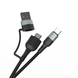 USB-A + C TO C 초고속충전 데이터케이블 20V 3A 60W USB2.0 480Mbps 과전류차단 1.2M