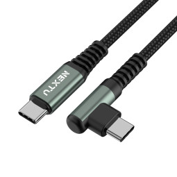 USB-C TO C PD 90도 꺾임형 초고속충전 데이터케이블 100W USB 2.0 480Mbps 과전류차단 1.2M