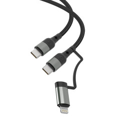 USB-C TO C + L 초고속충전 데이터케이블 20V 3A 60W USB2.0 480Mbps 과전류차단 1.2M