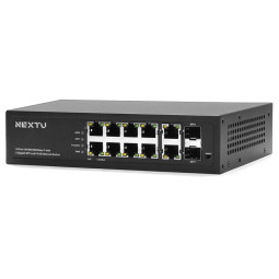 8포트 기가 POE 8포트 스위칭허브 POE+ 지원 총 130W 개별 TP 2포트 개별 SFP 2포트 리피터모드(최대 250M) AUTO VLAN