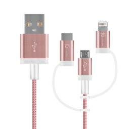 3 in 1 charging sync cable 1M lightning+type-c+micro B 애플 MFI공식인증