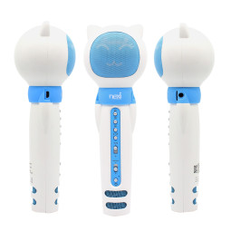 넥시 블루투스 노래방 마이크 블루화이트 NX878