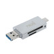 넥시 USB3.0 C타입 Micro 5핀 3in1 카드리더기 실버 NX886