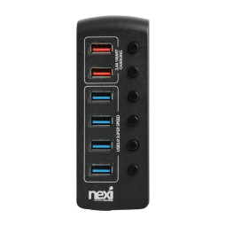 넥시 USB3.0 4포트 + 충전 2포트 QC2.4 유전원허브 NX1232