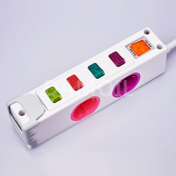 D-SIDE-C-43 옆으로 멀티탭 4구 개별 3m