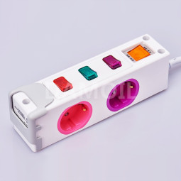 D-SIDE-C-35 옆으로 멀티탭 3구 개별 5m