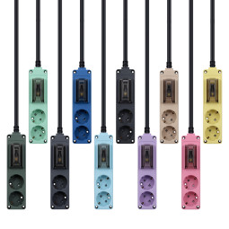 고용량 멀티탭 2구 1.5M 누전차단 고전력 컬러멀티탭 다크그레이