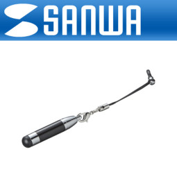 SANWA PDA-PEN18BK 모바일 스트랩형 정전식 터치펜(블랙)