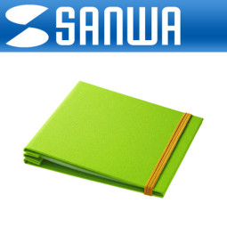 SANWA FCD-NU10G 파일형 슬림 CD/DVD 케이스(10매/그린)