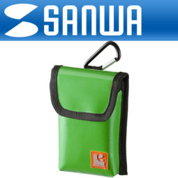 SANWA PDA-SPC3G 타폴린 멀티 생활방수 스마트폰 케이스(그린)