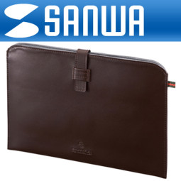 SANWA PDA-TABSL10BR 10.1형 태블릿PC 소프트 인조가죽 케이스(브라운)