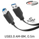 NETmate NMC-UB305F USB3.0 AM-BM FLAT 케이블 0.5m (블랙)