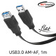 NETmate NMC-UF310F USB3.0 연장 AM-AF FLAT 케이블 1m (블랙)