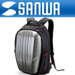 SANWA 200-BAG068SV 초경량 하드쉘 노트북 가방/백팩(15.6형와이드/실버)