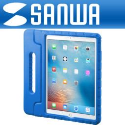 SANWA PDA-IPAD85BL iPad Pro 12.9형 어린이·유아용 에바폼 케이스(블루)