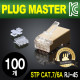 PLUG MASTER P8-0643 STP CAT.7/CAT.6A RJ-45 8P8C 플러그 - Three Prongs 핀(100개)