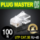PLUG MASTER P8-0073 UTP CAT.5E RJ-45 8P8C 플러그(클리어) - Three Prongs 핀(100개)